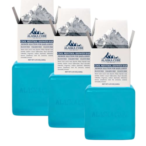 Cool Menthol Shower Bath Body Soap Bar Cleanser Refreshing Cooling Effect Rich Foam for Body (Pack of 3) | 3% Menthol | Body Wash, Shampoo for Men Women Bundle Value Set (Mint, Menthol)