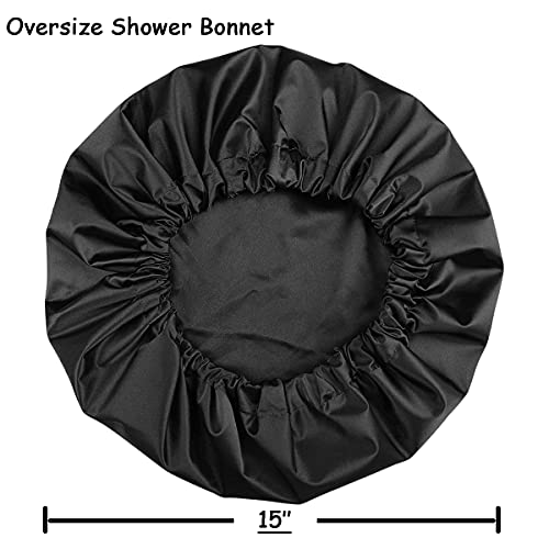 Jumbo Shower Cap for Men and Women with Box Braid, Locs, Long Curly Hair to Prevent Frizz