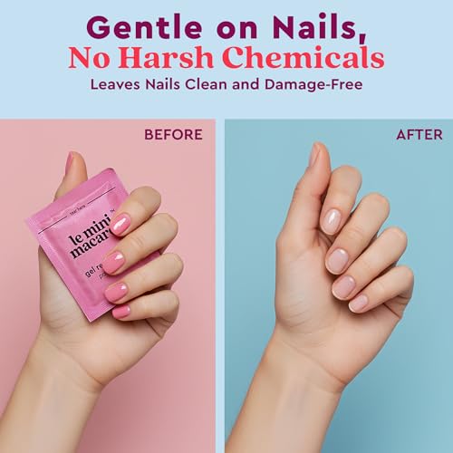 Le Mini Macaron Gel Nail Polish Remover Wraps | Easy, At-Home Soak Off Pads, Gel Polish Remover for Nails | Shellac Removal | Vegan, Cruelty-Free, 9-Free Formula - 100 Wraps