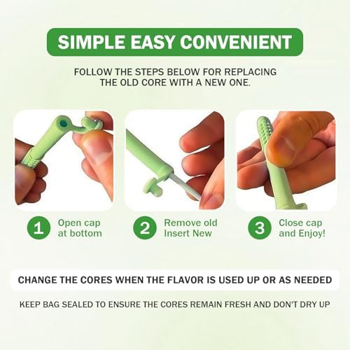 Chewable Breather Quit, Chewable Essential Oil Breath Stick, Breather Stick with Essential Oil for Aromatherapy on The Go Natural Focus (MIX-3PCS)