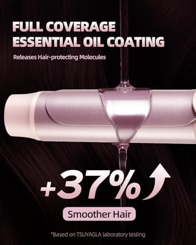 Large Hair Curling Wand, 1.6 Inch Big Barrel Curling Iron, 40 Million Ionic Ceramic Curler with 3 Temp, Auto Shut-Off, Long Barrel Curling Wand for Long Hair, Dual Voltage