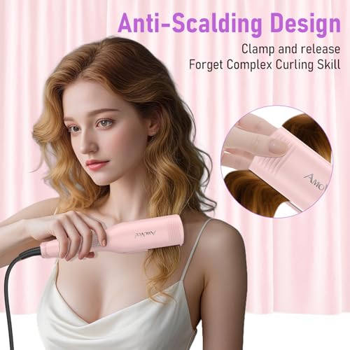 Hair Crimper, Professional 1/2 Inch Curling Iron, 3 Ceramic Barrels Hair Waver with Small Negative Ions, Dual Voltage for Home and Travel