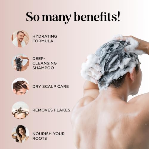 Cleansing Shampoo for Dry Scalp Care - Cedarwood and Rosemary Shampoo for Men and Flaky Scalp Moisturizer with Tea Tree Oil for Oily Scalp - Deep Clarifying Shampoo for Build Up with Rosemary Oil
