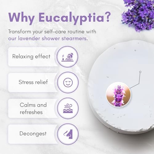 Lavanader Shower Steamers – 10 Pack Aromatherapy Tablets for Relaxation, Stress Relief, Handmade Natural Essential Oils, Spa Shower Tablets, Perfect Birthday Gifts for Women (Lavender)