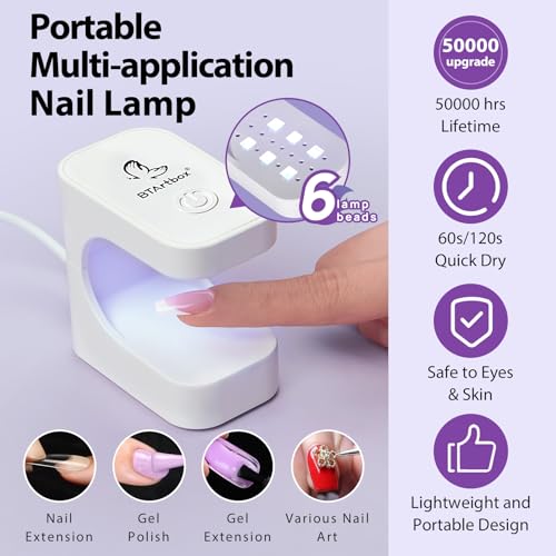BTArtboxnails Builder Gel for Nails and Portable Nail Lamp Set, XCOATTIPS Protecting Duo