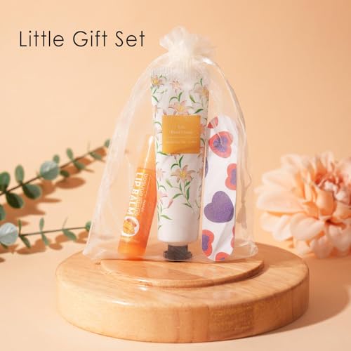 Hand Cream and Lip Balm Bulk 24 Gift Sets Party Favors for Baby Shower Bridal Shower Wedding for Guests Prizes Women Adults Bachelorette Travel With Nail Files Thank You Cards Organza Bags
