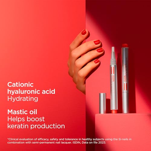 ISDIN Si-Nails - Fast Absorbing Nail Strengthening and Hardening Serum for Nail Durability in Thin Nails, made with Cationic Hyaluronic Acid 0.08 FL OZ
