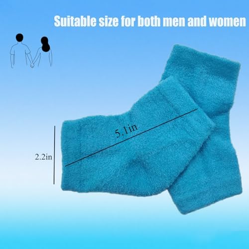 Castor Oil Pack Wrap for Foot, Castor Oil Moisturizing Heel Socks, for Plantar Fasciitis, Cracked Heels - Suitable for Overnight Moisturizing of Feet (Without Essential Oils) (Blue)