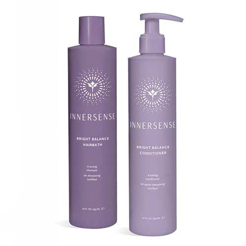 Innersense Organic Beauty - Natural Bright + Balanced Purple Toning Shampoo + Conditioner Value Duo | Non-Toxic, Cruelty-Free, Vegan Haircare (10 fl oz | 295 ml)