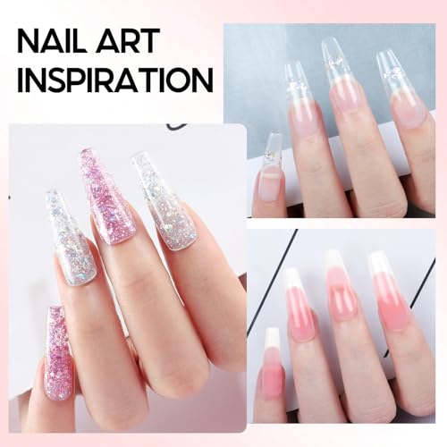 COSCELIA 44PC Poly Nail Gel Kit Starter Kit 16ML 15 Colors Poly Extension Gel with U V Lamp Slip Solution Glitter Decorations Nail Extension Gifts for Women