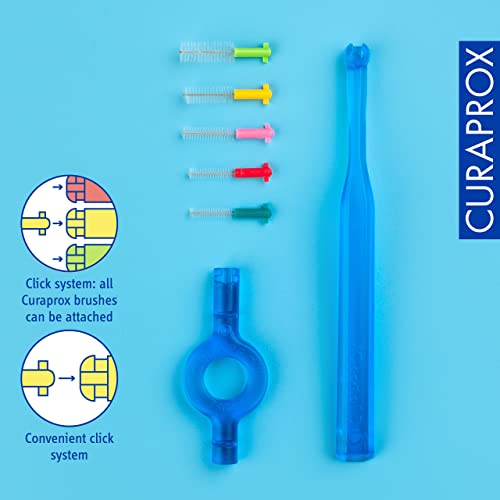 Curaprox Interdental Brush Set CPS Prime Start – Mixed Pack with 5 Brush Sizes & 2 Holders | for Comprehensive Interdental Cleaning | Swiss Made
