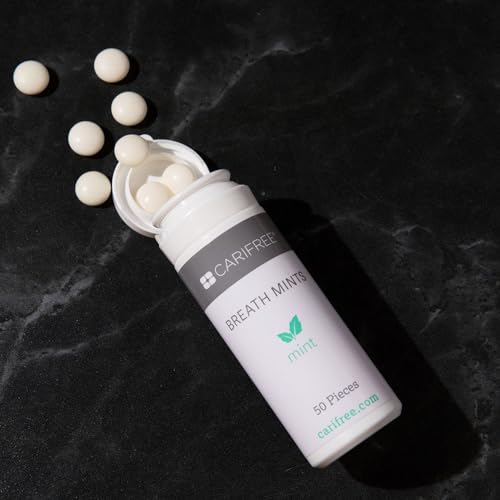 CariFree Breath Mints, Hydroxyapatite and Xylitol, Sugar-Free, pH Elevating, Delicious & Refreshing, Convenient On-The-Go, Travel Size, 6 Tubes Per Box (50 ct. each)