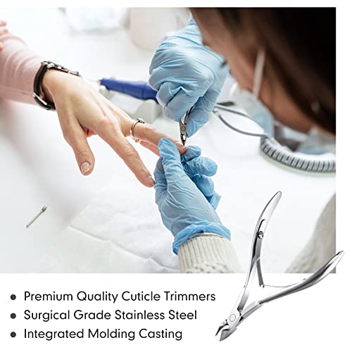 Chumia 20 Pcs Cuticle Trimmer Stainless Steel Cuticle Nippers, Nail Edge Cutter Clippers Dead Skin Trimmer Pointed Pedicure Manicure Nipper Remover Care Tools Bulk for Fingernails Toenails(Silver)