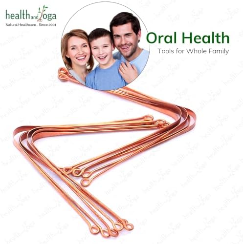 HealthAndYoga™ qSwipe Lite Copper Tongue Cleaners (Pack of 12) – Prevents Bad breath, Improves taste- Flexible, Curved ends provide good grip – Complete Oral Care/Hygiene for Travel/Office/Home