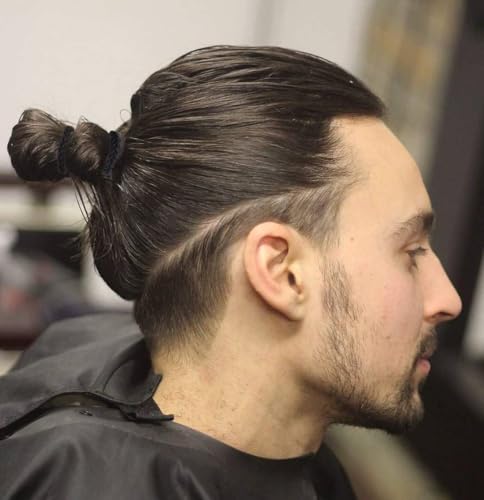 Large Braided Mens Hair Ties, Man Hair bands for Longhairs Men Bun, Black Pony Tails Ties for Women,Guys, Bracelet Hair Tie,For Thick and Thin Hair,12 Packs,Durable (Black)