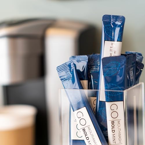Bold Mint GO Travel Size Mouthwash Packets – Individual Mini Mouthwash for Fresh Breath - Smart Single Packet Design to Reduce Travel Bottle Waste.