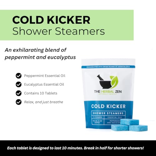 Cold Kicker Shower Steamers Aromatherapy, Eucalyptus Shower Steamer, Shower Bombs Made in the USA, Menthol Shower Steamer, Self Care Gifts, Mothers Day Gift, Shower Steamers for Women and Men