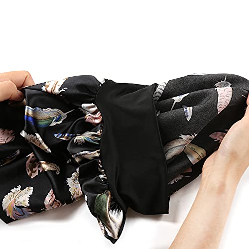 Braids Hair Long Bonnet Silky Satin for Women Dreadlocks Locs Curly Long Hair Sleeping Black Breathable Sleep Cap