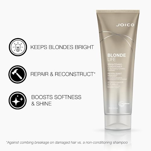 Joico Blonde Life Brightening Shampo & Conditioner | For Blonde Hair | Add Softness & Smoothness | Sulfate Free | Fortified With Monoi & Tamanu Oil