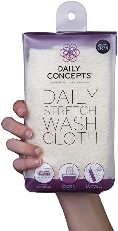 DAILY CONCEPTS - Daily Stretch Wash Cloth Reusable Packaging for Whole Body Exfoliation, Stretches Upto Three Times its Size, Vigorous Texture Safe for All Skin Types 68g…
