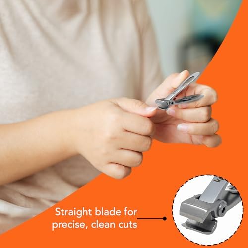 KOHM Nail Clippers for Thick Nails - Heavy Duty, Wide Mouth Professional Fingernail and Toenail Clippers for Men, Women & Seniors, Silver