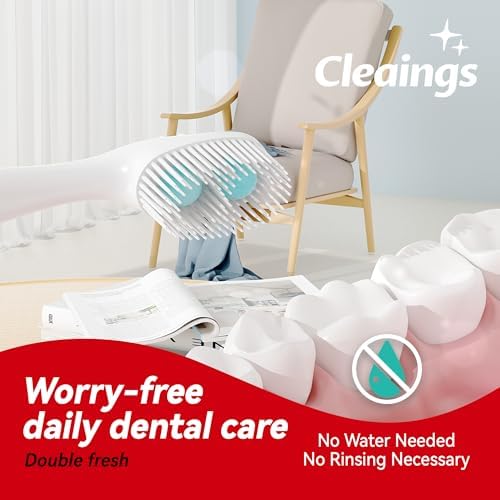 cleaings® Mini Brushes-Disposable Toothbrushes with Double Cleaning Beads Toothpaste and Pick for Work or Travel, 20 Count-Mint Flavor（Pack of 1）