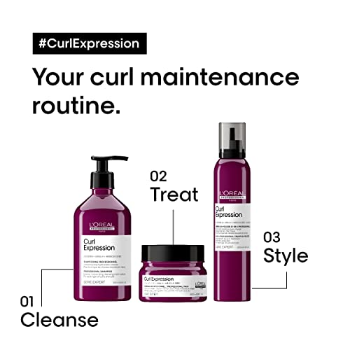 L'Oréal Professionnel Paris Curl Expression 10-in-1 Mousse - Multi-Benefits For Curly and Coily Hair - Defines and Strengthens Curls With Heat Protection, Silicone, Paraben and Alcohol-Free