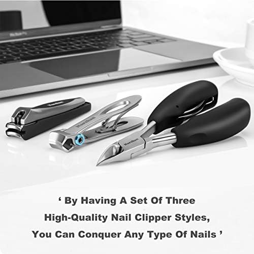 Large Nail Clippers Set, 5 Pcs Sharp Toenail and Fingernail Clippers for Men and Women (Premium, Big Size, Heavy-Duty Design)