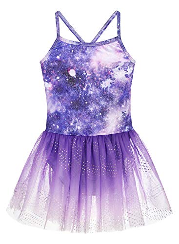 leotards dress for girls gymnastics size 4 5 long sleeves mermaid purple ballet dance skirt (Baby Girls/Toddler Girls/Big Girls) (S Long Sleeves Mermaid Purple, 120(4-5 years old))