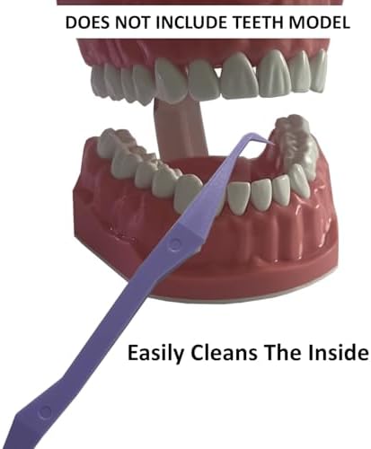 Keyfit Tools PerfectPick Gum Line Tooth Picks Flosser Dental Scraper (2 Pack) Reusable & Double Sided ~Not Small Floss Picks ~ Non Matalic ABS ~Scrape Along Gum Line & Between Teeth Remove Plaque