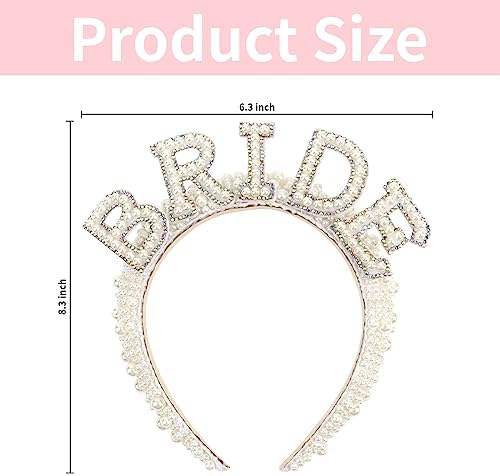 Casoty Pearl Bride Headband Material, One Size Fit All, Wide Applications, Women's Hairband, Bridal Shower, Wedding, Engagement Parties Gift