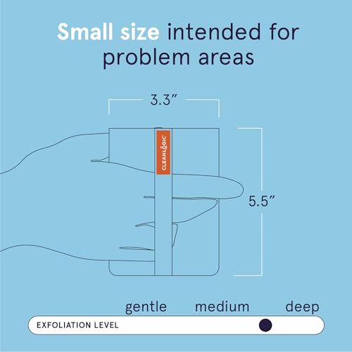 Cleanlogic Detoxify Purifying Charcoal Infused Exfoliating Body Scrubber, Reusable Exfoliator Tool for Smooth and Softer Skin, Daily Skincare Routine, 3 Count Value Pack