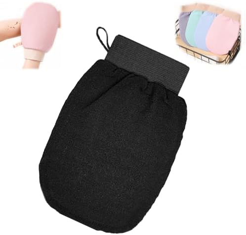CheekyGlo Exfoliating Glove, Deep Revive Glow Exfoliating Glove, Dual-Sided Body Scrub Mitt for Smooth Skin, Spa Quality Exfoliation, for All Skin Types (Black)