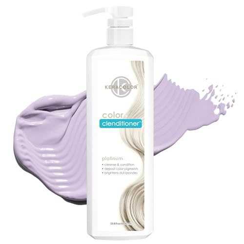 Keracolor Color + Clenditioner 3-in-1 Color-Depositing Conditioner, Gentle Cleansing Conditioner Infusing Semi-Permanent Hair Color, 9 Shades, 33.8 Fl Oz
