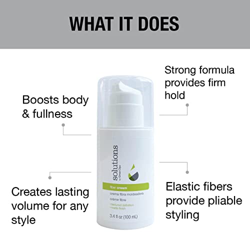 GREAT CLIPS Solutions Fiber Cream 3.4oz | Firm Hold with Pliable Styling | Create Volume and Lift | Great for Naturally Curly Hair