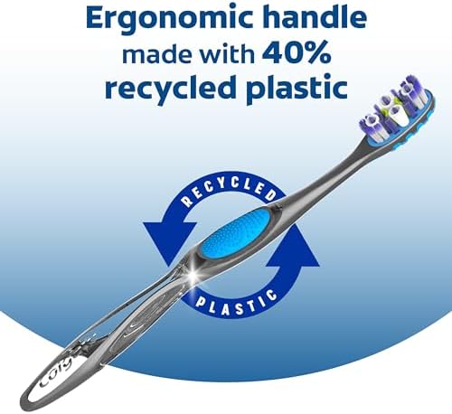 Colgate 360 Advanced Floss Tip Toothbrush, Soft Toothbrush for Adults, 4 Pack