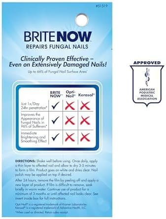 Brite Now Nail Treatment, Restores The Appearance Of Damaged & Discolored Nails, Peel-Away Technology, Brightening & Smoothing Nail Repair, 0.5 Ounce