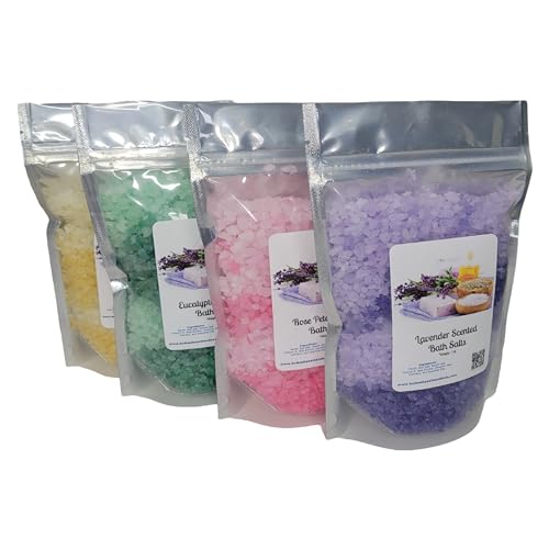 Bath Salts | (4) 1lb Bags | Aromatherapy Gift Lot | Four Different Scents | Bathing | Body Care | Beauty | Relaxation | Spa