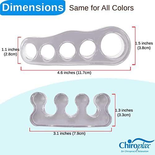 Chiroplax Toe Separators Stretchers Silicone Gel Spreader Spacer for Bunion Bunionette Relief Hammer Overlapping Toe Straightener Corrector (2 Pairs w/Pouch - Lavender)