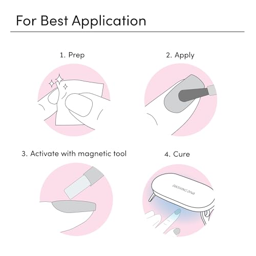 Dashing Diva One Gel Magnetic Starter Kit - Villainous - 3 in 1 Base Coat, Nail Color & Top Coat - Magnetic Polish - 9-Piece Manicure Set with LED Gel Lamp