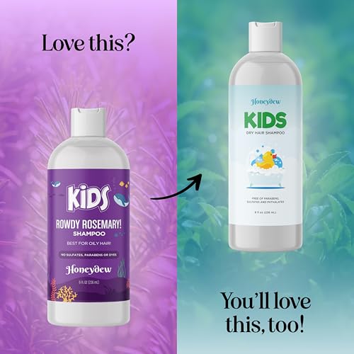 Kids Shampoo for Dry Scalp Care - Cleansing Sulfate Free Shampoo for Kids with Tea Tree Oil and Rosemary for Build Up and Dry Scalp Treatment - Scalp Moisturizer and Dry Scalp Shampoo for Flakes