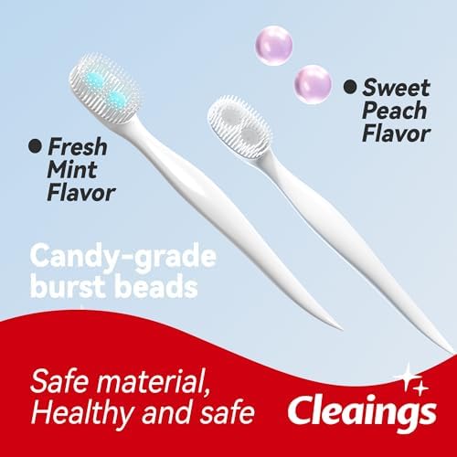 cleaings® Mini Brushes-Disposable Toothbrushes with Double Cleaning Beads Toothpaste and Pick for Work or Travel, 20 Count-Mint Flavor（Pack of 1）