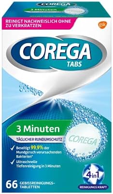 Corega Rapid Denture/Third Teeth Cleaning Sticks, 1x66 Teething Cleaning Tablets - Cleaning in 3 Minutes