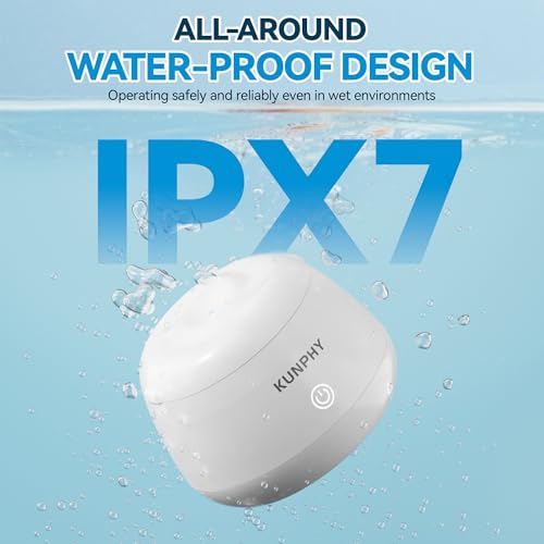 KUNPHY Ultrasonic Retainer Cleaner, 48kHz Denture Cleaner Machine with Cleaning Tablets, Water-Proof Dental Cleaning Pod for Deep Cleaning Night Guard, Mouth Guard, Aligner, Jewelry, White