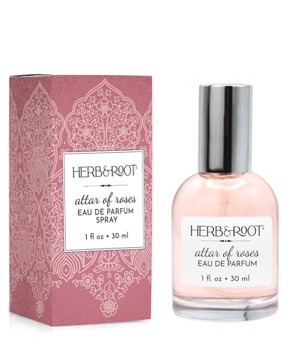 Herb & Root Rose & Sandalwood Eau de Parfum: Long-Lasting Clean Vegan Perfume for Women with Natural Oils, Cruelty-Free Womens Fragrance, Body Spray, Perfumes para Mujer