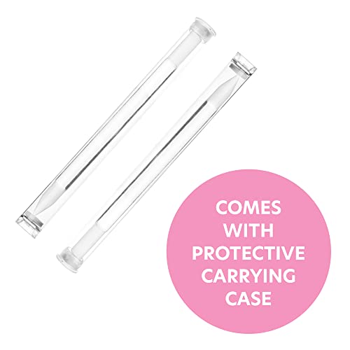 Bona Fide Beauty Glass Cuticle Pusher Set of 2 Manicure Nail Care Tools, 2PC Premium Clear Glass Manicure Sticks