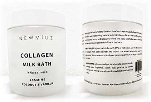 Creamy Coconut Collagen Milk Bath Soak Powder Moisturize & Soften Skin – Vanilla Jasmine Luxury Spa Bubble Bath Salt Mother's Birthday Christmas Relaxation Gifts for Women Perfect Stocking Stuffers