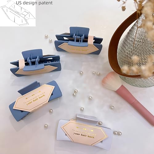 Bridesmaid Scrunchies Proposal Gifts Bachelorette Hair Claws Clips Girls heart sunglasses for Wedding Party Favors (White&Dusty Blue)