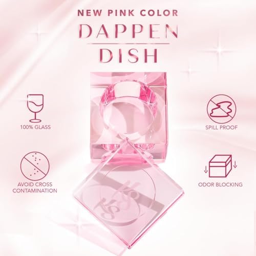 KIARA SKY Professional Nails Spill-Proof Dappen Dish with Lid for Holding Acrylic Liquid Monomer - Pink