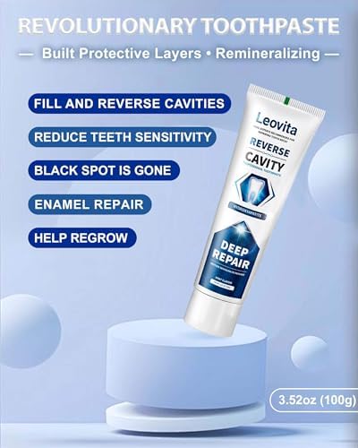 Cavity Reversing Toothpaste for Adult, Hydroxyapatite as Remineralizing Filler, SLS and Fluoride Free Tooth Decay Treatment, Anticavity Reversal Enamel Repair, 3.52 OZ